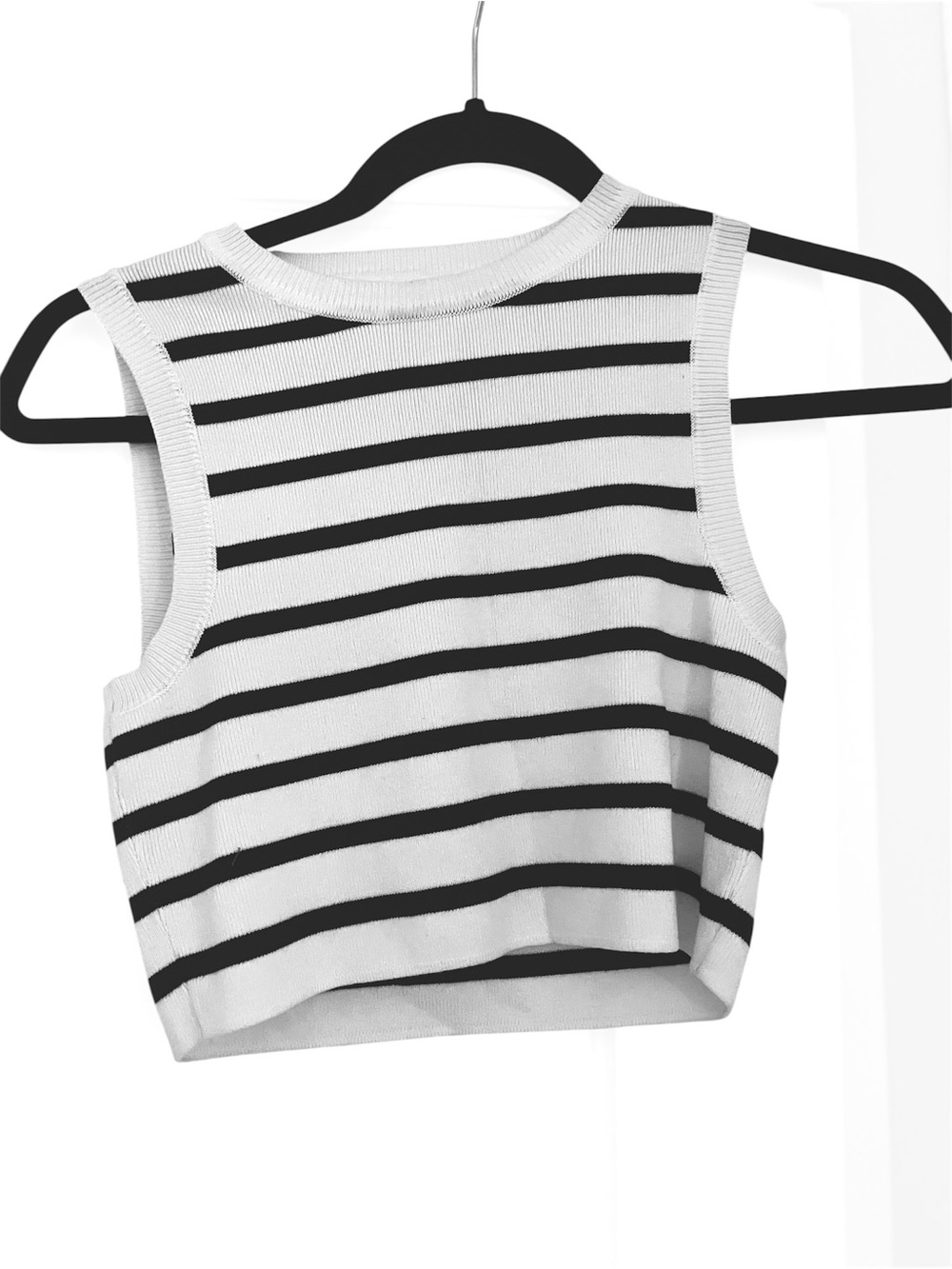 Zara Cream and Navy Striped   Knit Vest